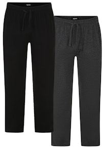 Bigdude Soft Feel Loose Cotton Pyjama Trouser Twin Pack Black/Charcoal